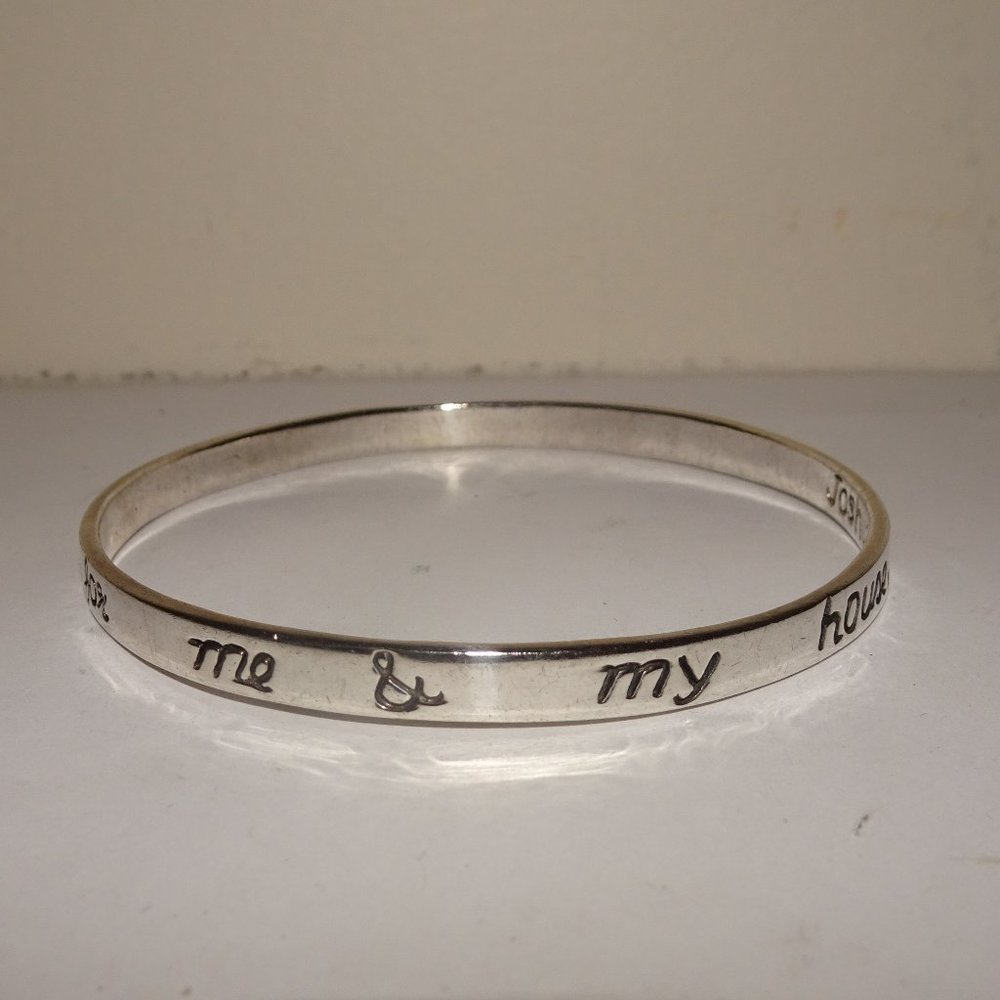 RJSH (RUSH) 925 SS Joshua Proverbs 24:15 Bangle Bracelet